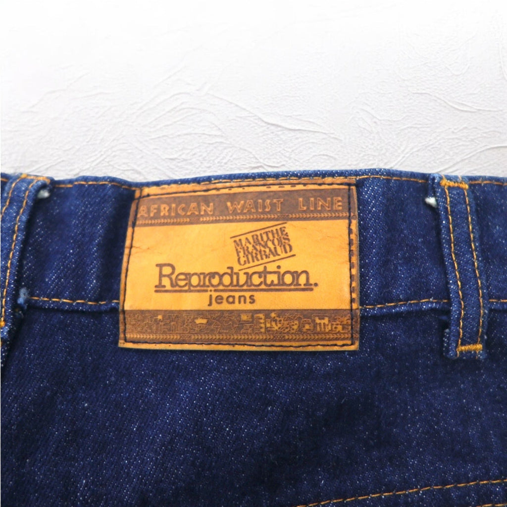 MARITHE + FRANCOIS GIRBAUD Made in France Anni '80 Jeans riproduzione Vita alta Gamba larga Affusolata Pantaloni in denim S Indaco Blu Cotone
