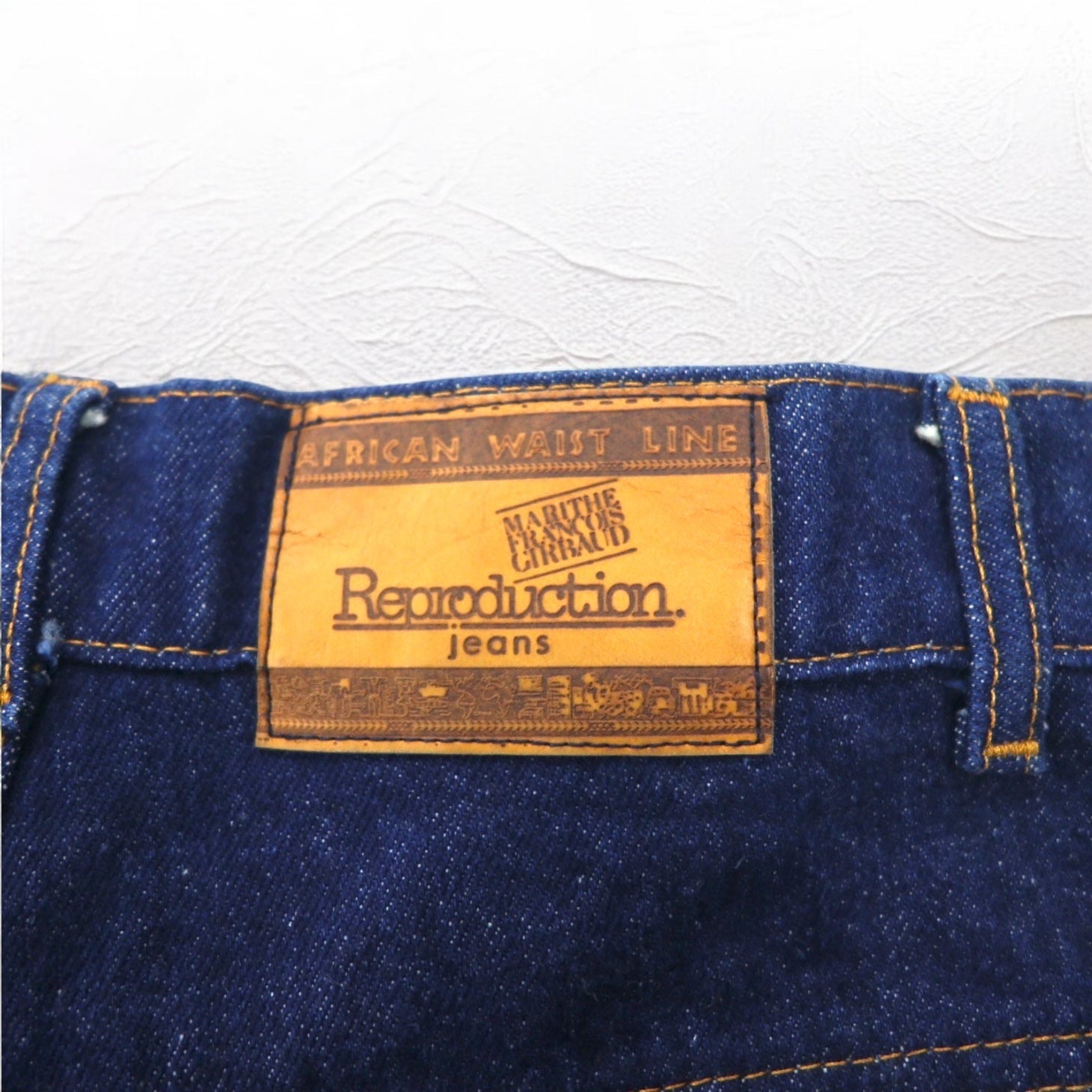 MARITHE + FRANCOIS GIRBAUD Made in France Anni '80 Jeans riproduzione Vita alta Gamba larga Affusolata Pantaloni in denim S Indaco Blu Cotone