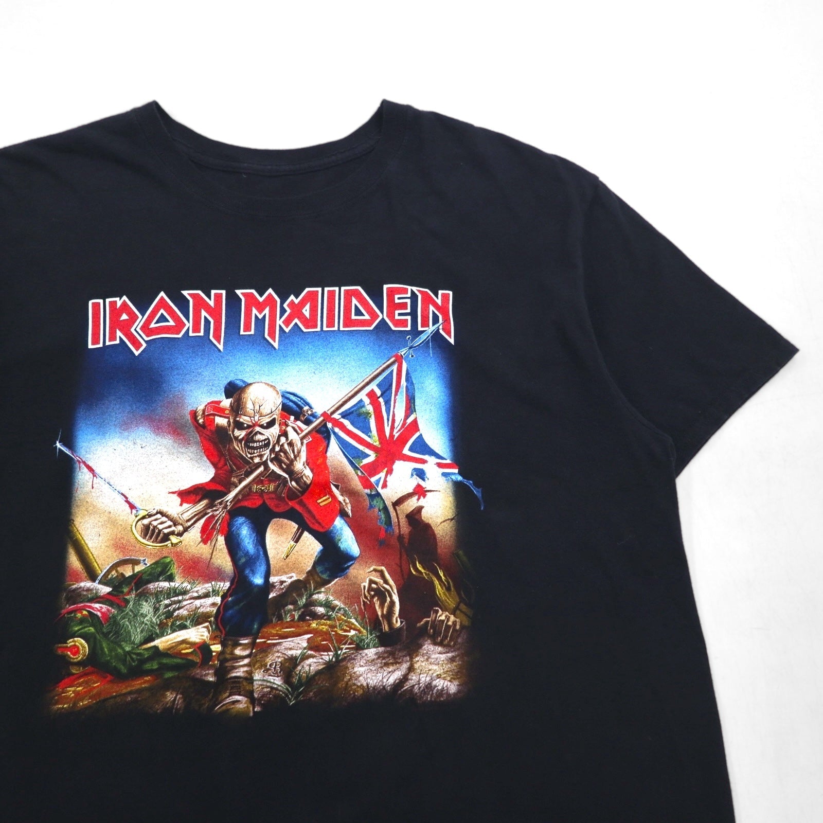 IRON MAIDEN Iron Maiden Rock Band T-shirt L Black Cotton The Trooper