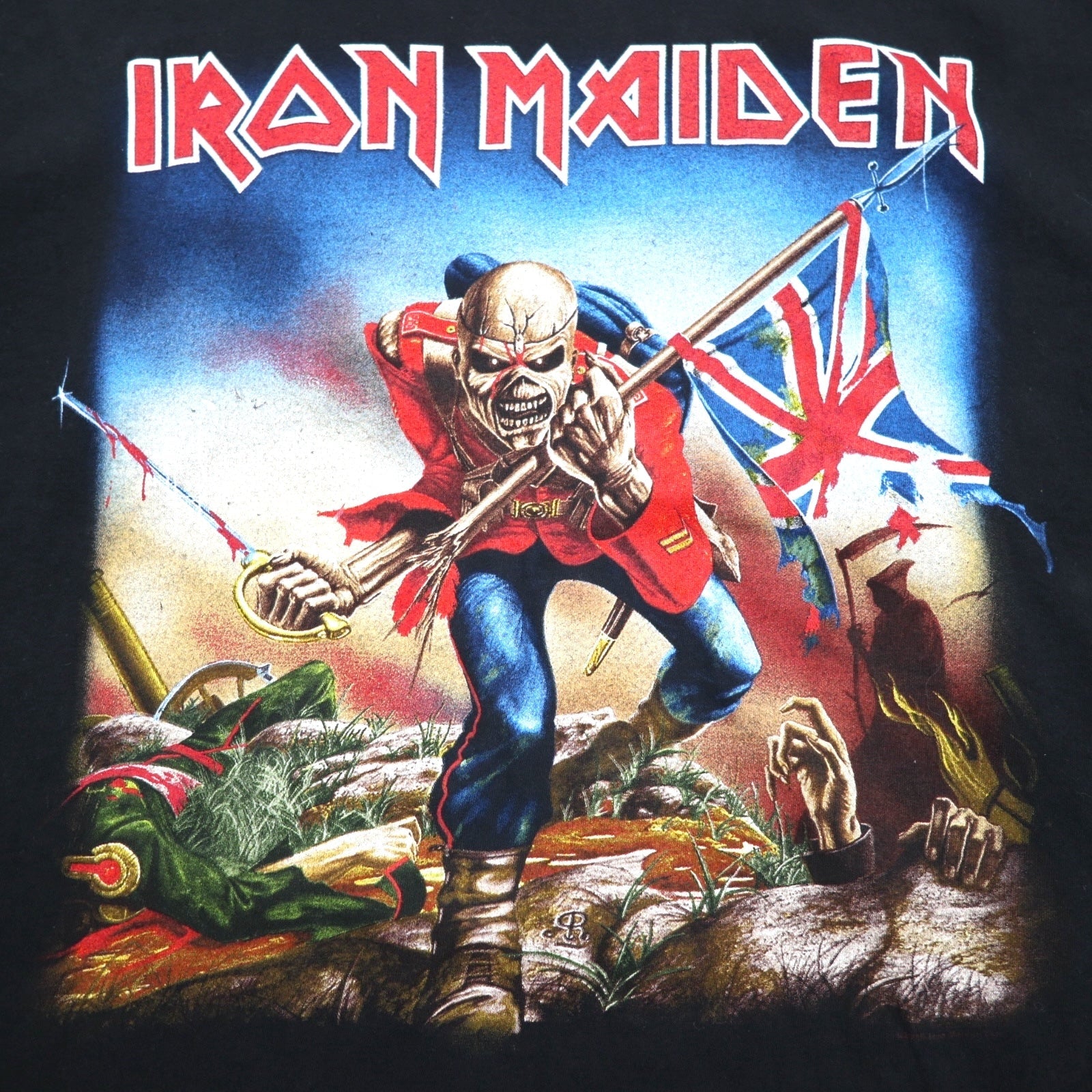 IRON MAIDEN Iron Maiden Rock Band T-shirt L Black Cotton The Trooper