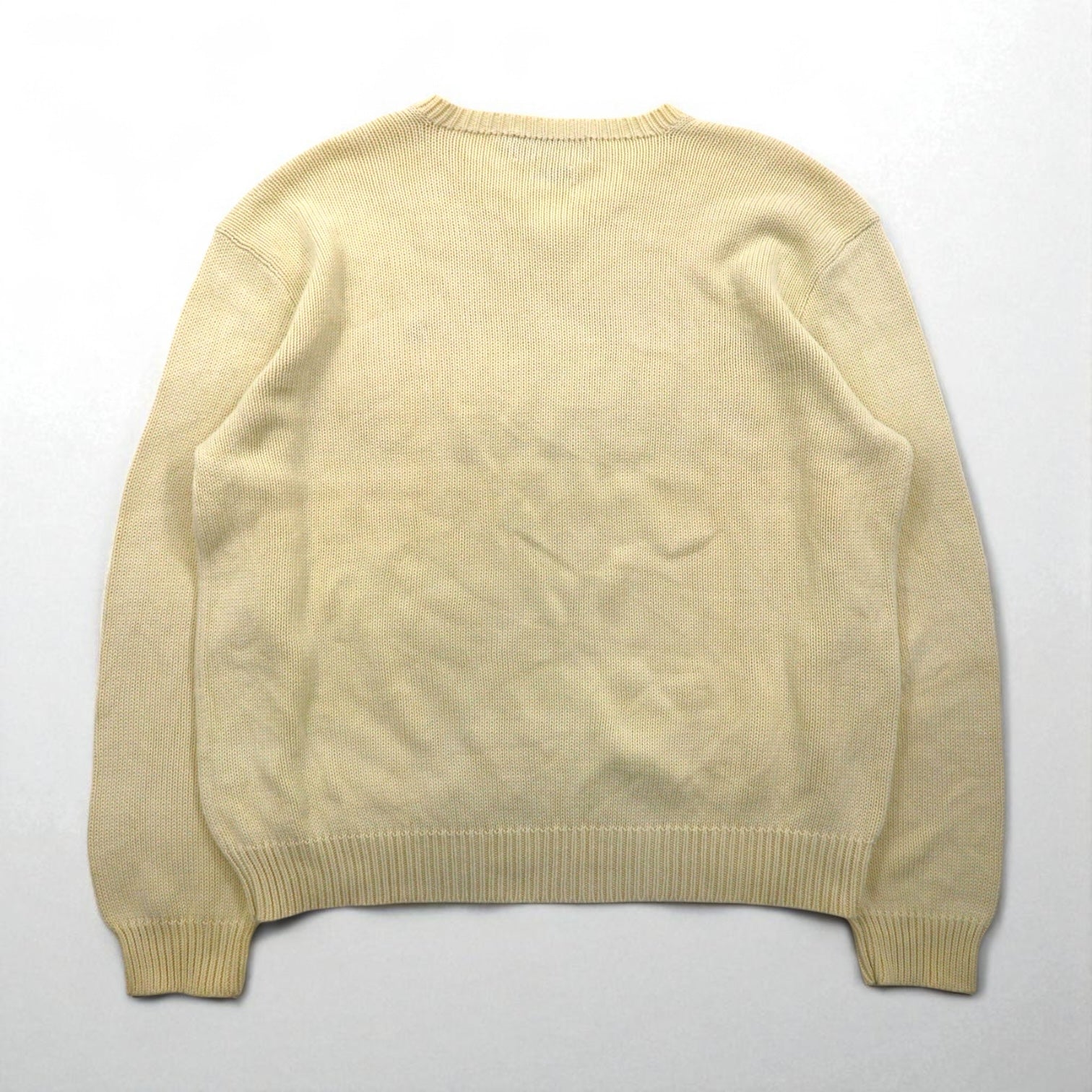 Polo Ralph Lauren 90年代 Vネック ローゲージ コットンニット セーター XL スモールポニー刺繡