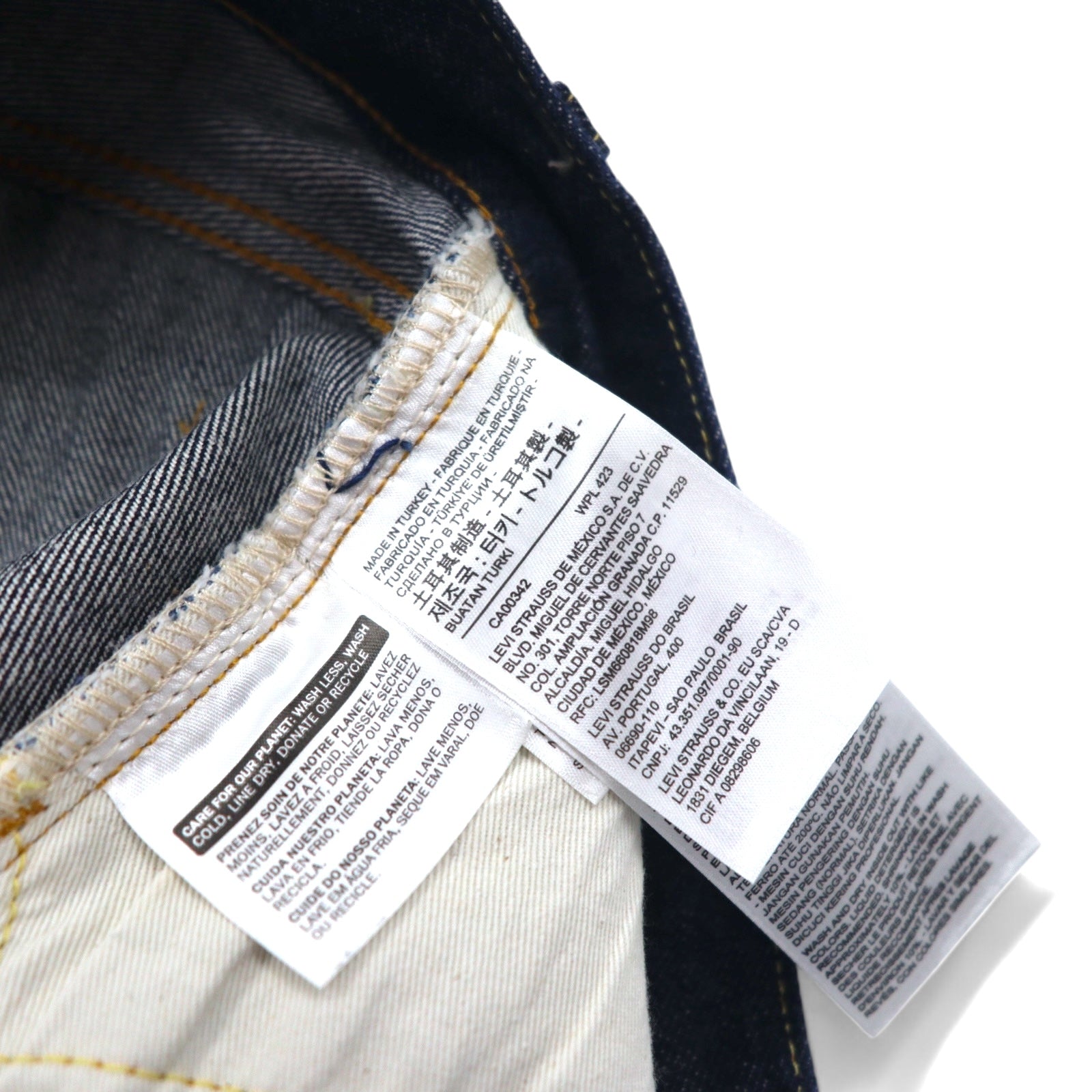 LEVI'S VINTAGE CLOTHING ( LVC ) 501ZXX Modello 1954 Jeans rigidi M Indaco Blu Big E Cimossa Bordo Rosso Cerniera 42TALON 50154-0090 Made in Turchia