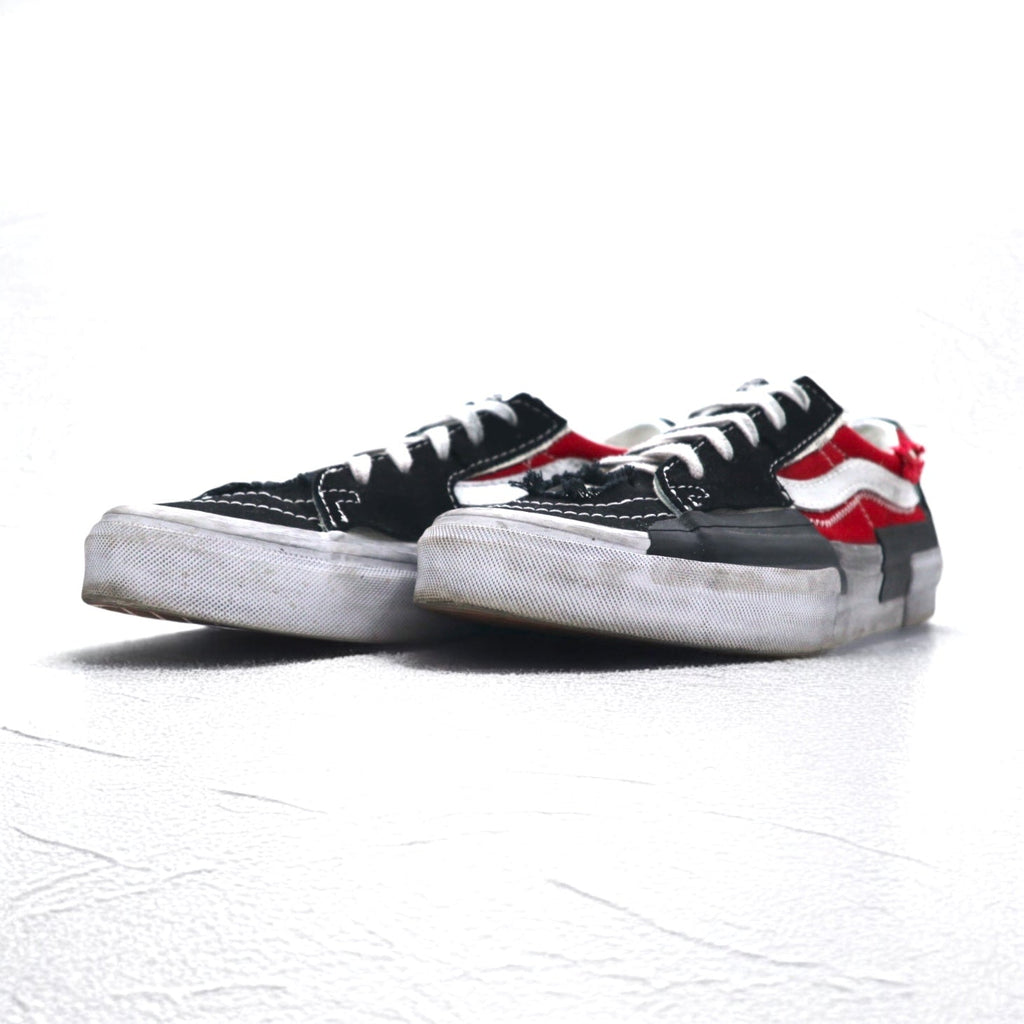 VANS スケートロー リコントラクト SK8-LOW RECONSTRUCT ダメージ加工 スニーカー26.5cm ブラック レッド VN0009QS455