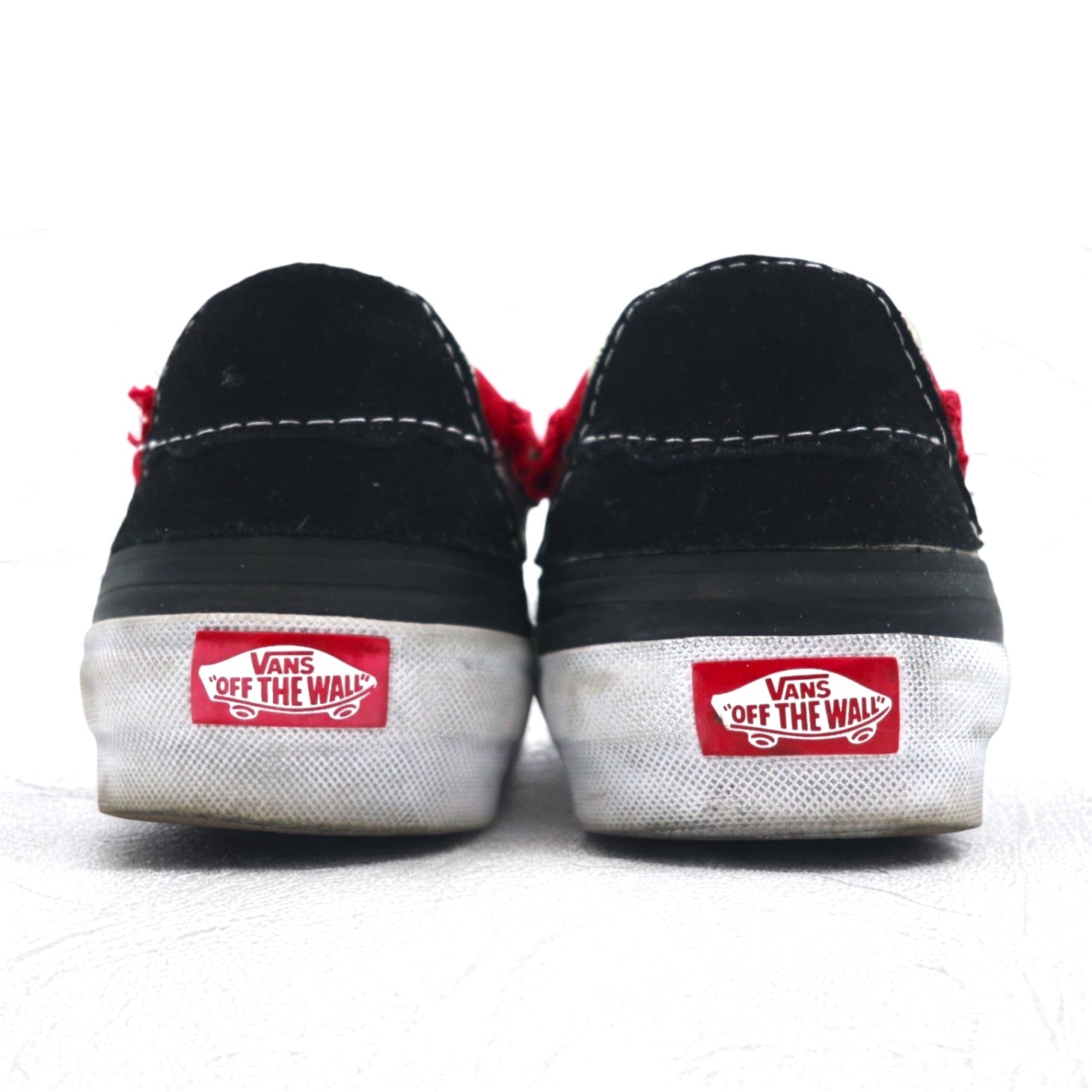 VANS スケートロー リコントラクト SK8-LOW RECONSTRUCT ダメージ加工 スニーカー26.5cm ブラック レッド VN0009QS455