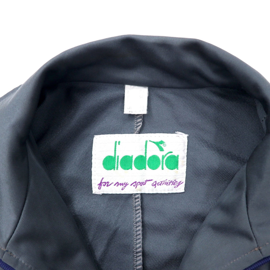 Giacca sportiva Diadora anni '90, taglia L, blu navy, poliestere, con logo a nastro
