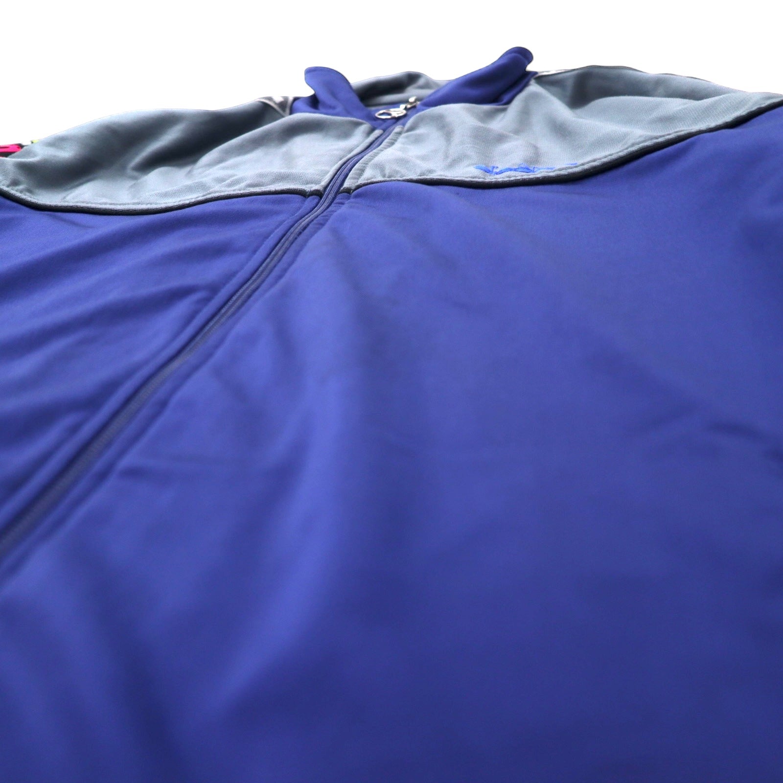 Giacca sportiva Diadora anni '90, taglia L, blu navy, poliestere, con logo a nastro