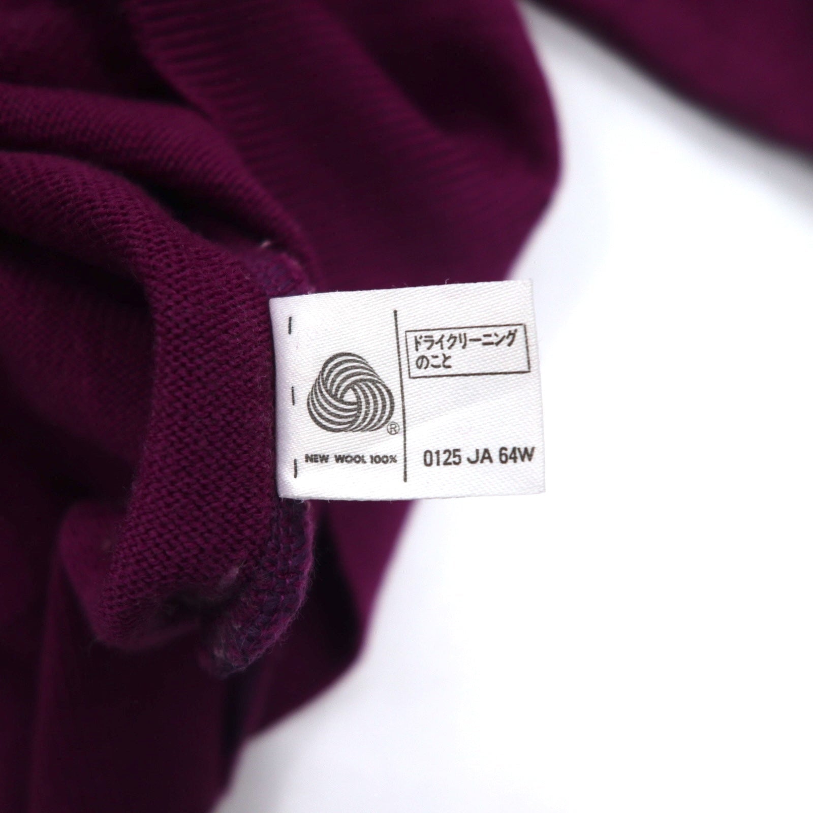 KENZO GOLF anni '90 lupetto in maglia a costa fine, maglione taglia S, viola, lana, ricamo logo a punto singolo, prodotto in Giappone