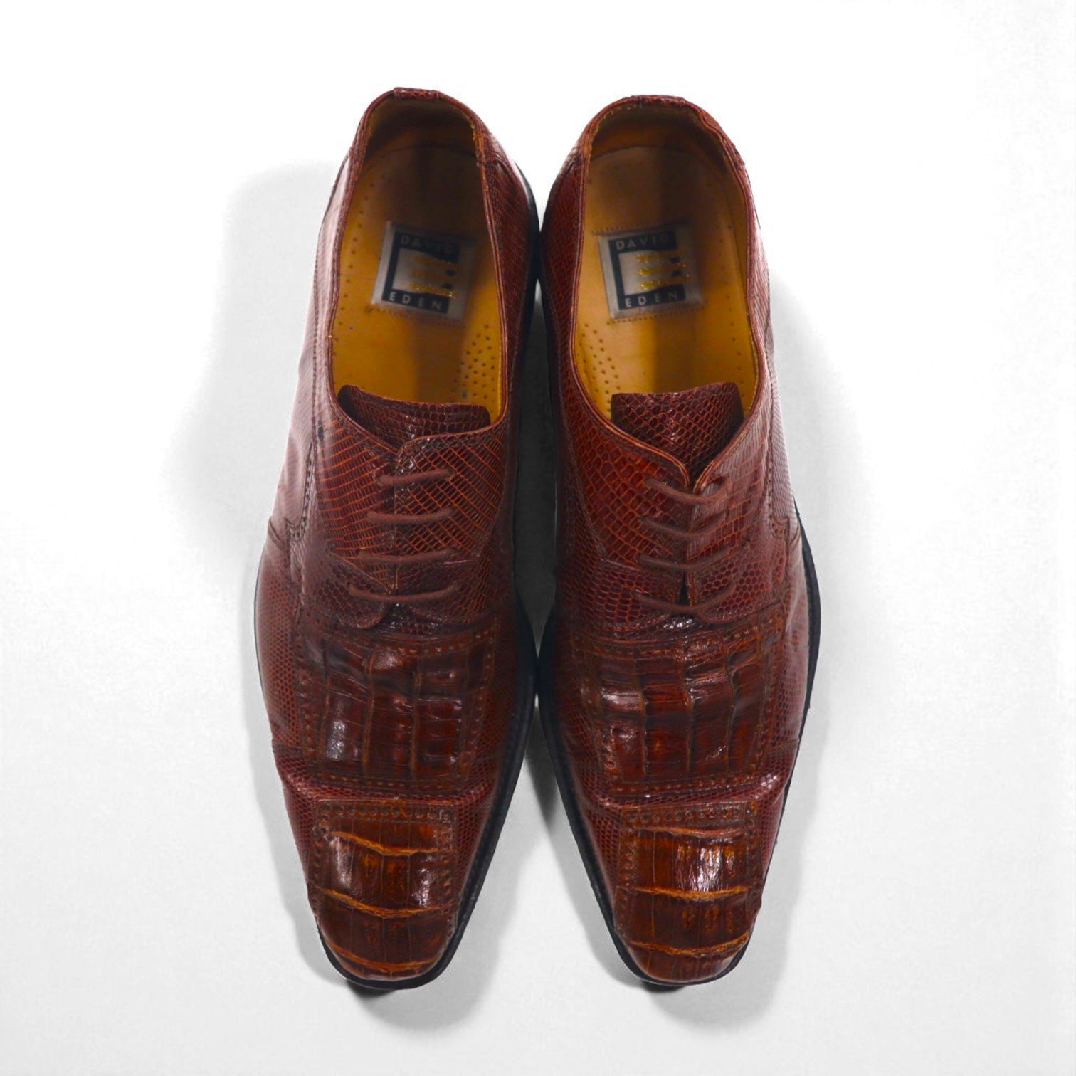 Spain Vintage Crocodile Shoes スペイン製 クロコダイル ドレスシューズ 28cm レザー DAVID EDEN