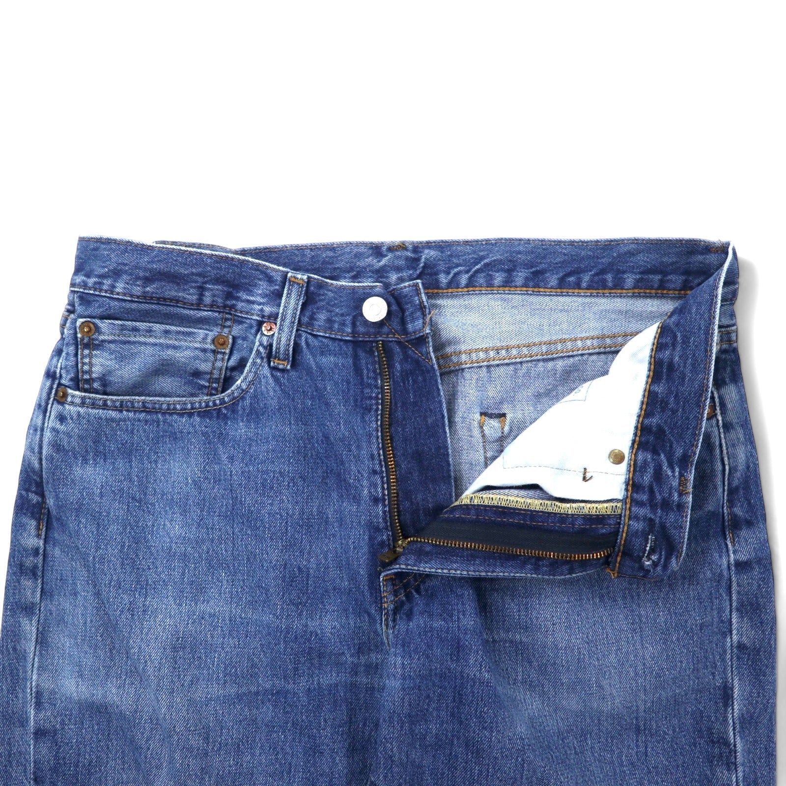 Levi's PREMIUM ビッグE デニムパンツ W88 ブルー コットン ジッパーフライ レザーパッチ ボタン裏8520