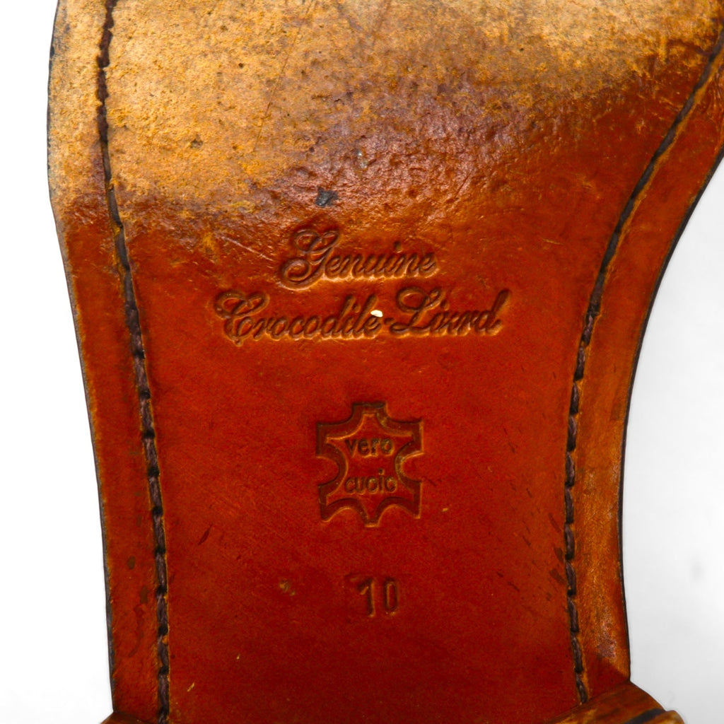 Spain Vintage Crocodile Shoes スペイン製 クロコダイル ドレスシューズ 28cm レザー DAVID EDEN