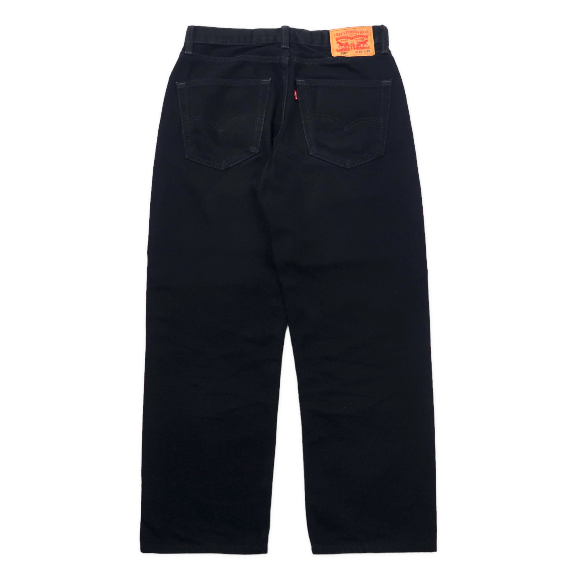 Levi's 550 Jeans in denim nero, taglia 30, relaxed fit, affusolati, larghi, baggy, modello 550-0260, Made in Egypt