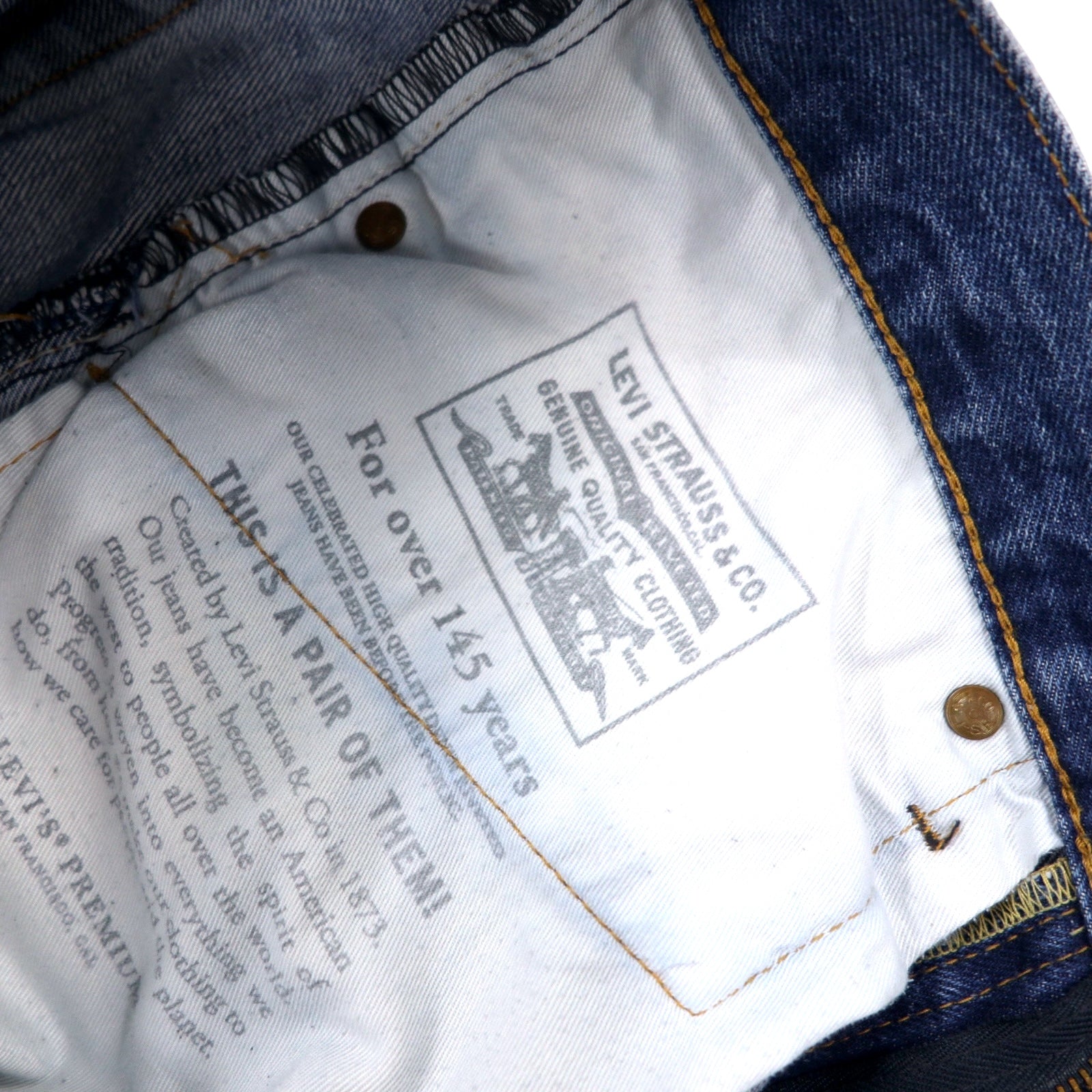 Levi's PREMIUM ビッグE デニムパンツ W88 ブルー コットン ジッパーフライ レザーパッチ ボタン裏8520
