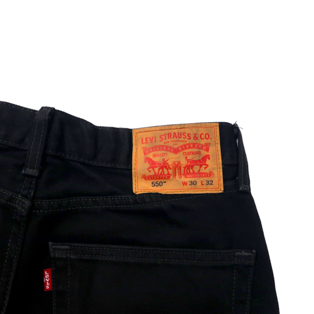 Levi's 550 Jeans in denim nero, taglia 30, relaxed fit, affusolati, larghi, baggy, modello 550-0260, Made in Egypt