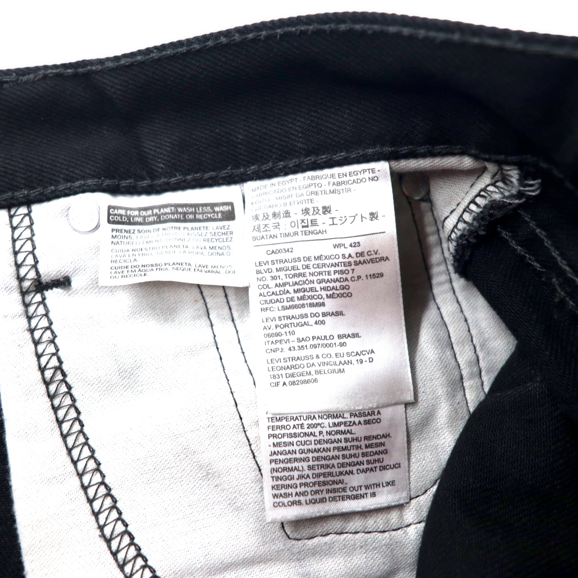 Levi's 550 Jeans in denim nero, taglia 30, relaxed fit, affusolati, larghi, baggy, modello 550-0260, Made in Egypt