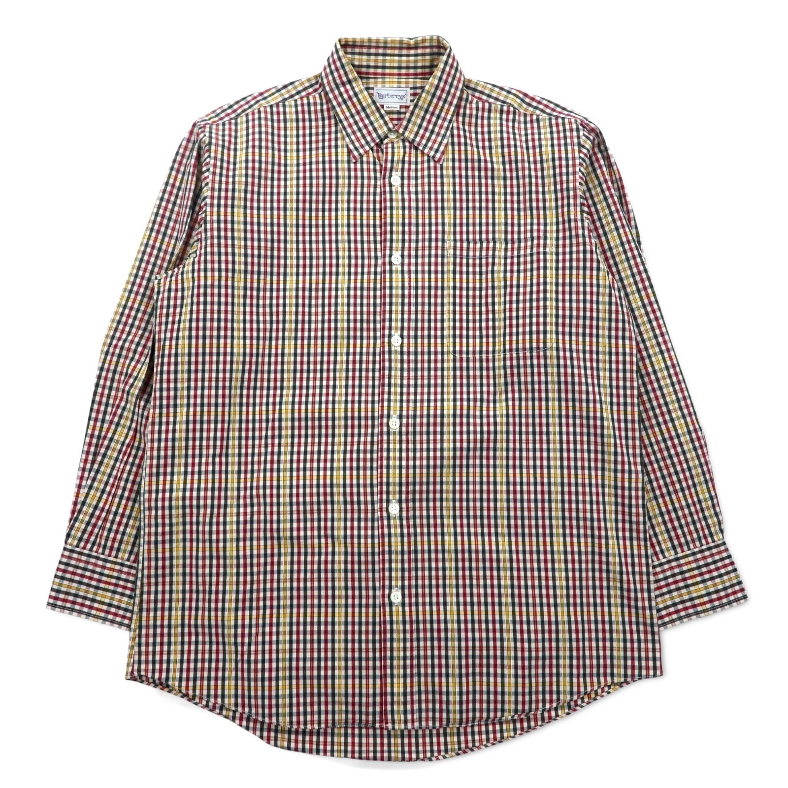 Burberrys anni '90 camicia a quadri M rosso giallo cotone