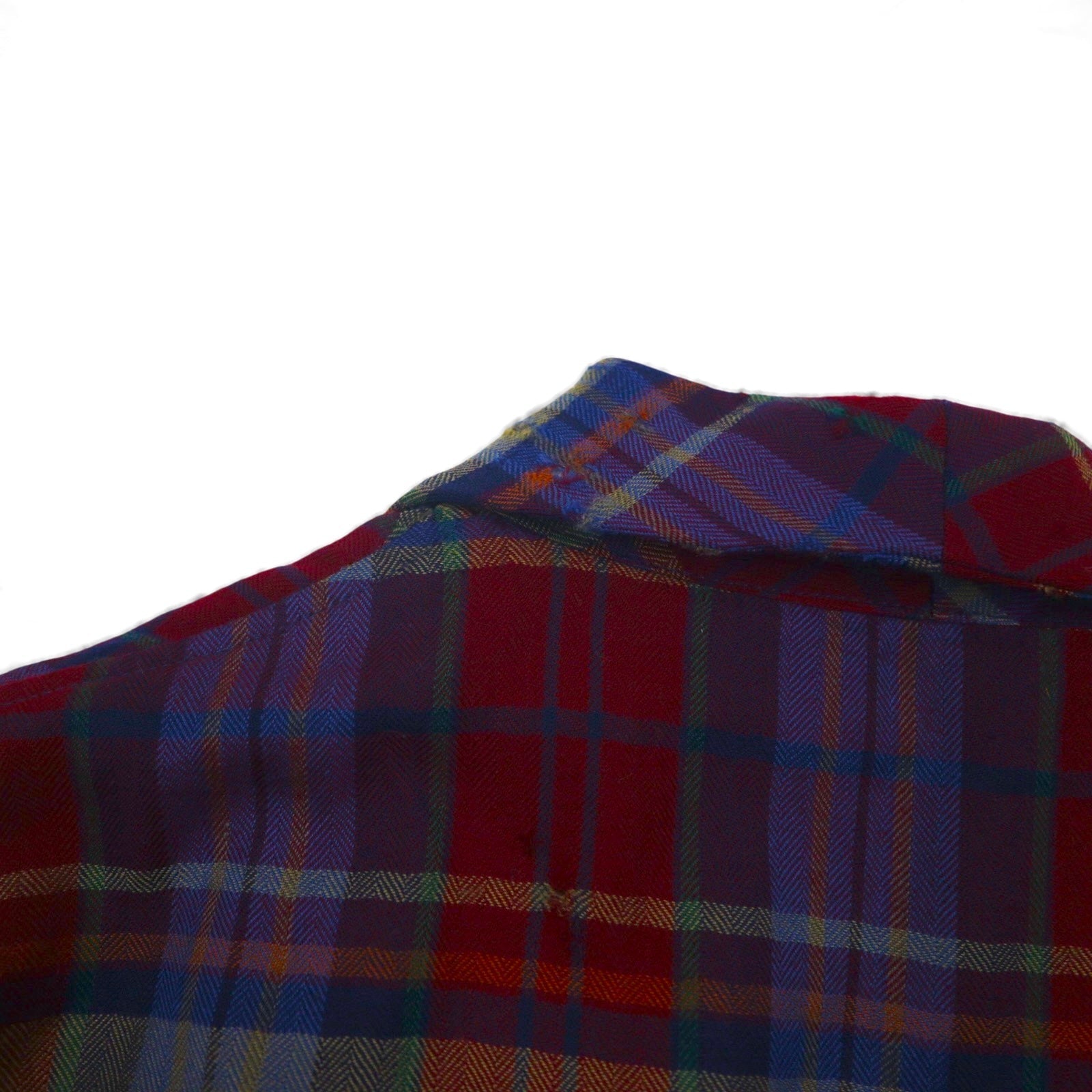 PENDLETON USA製 ガウン ノーカラーコート XL レッド ウール チェック