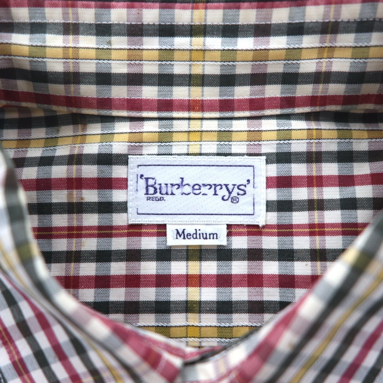 Burberrys anni '90 camicia a quadri M rosso giallo cotone