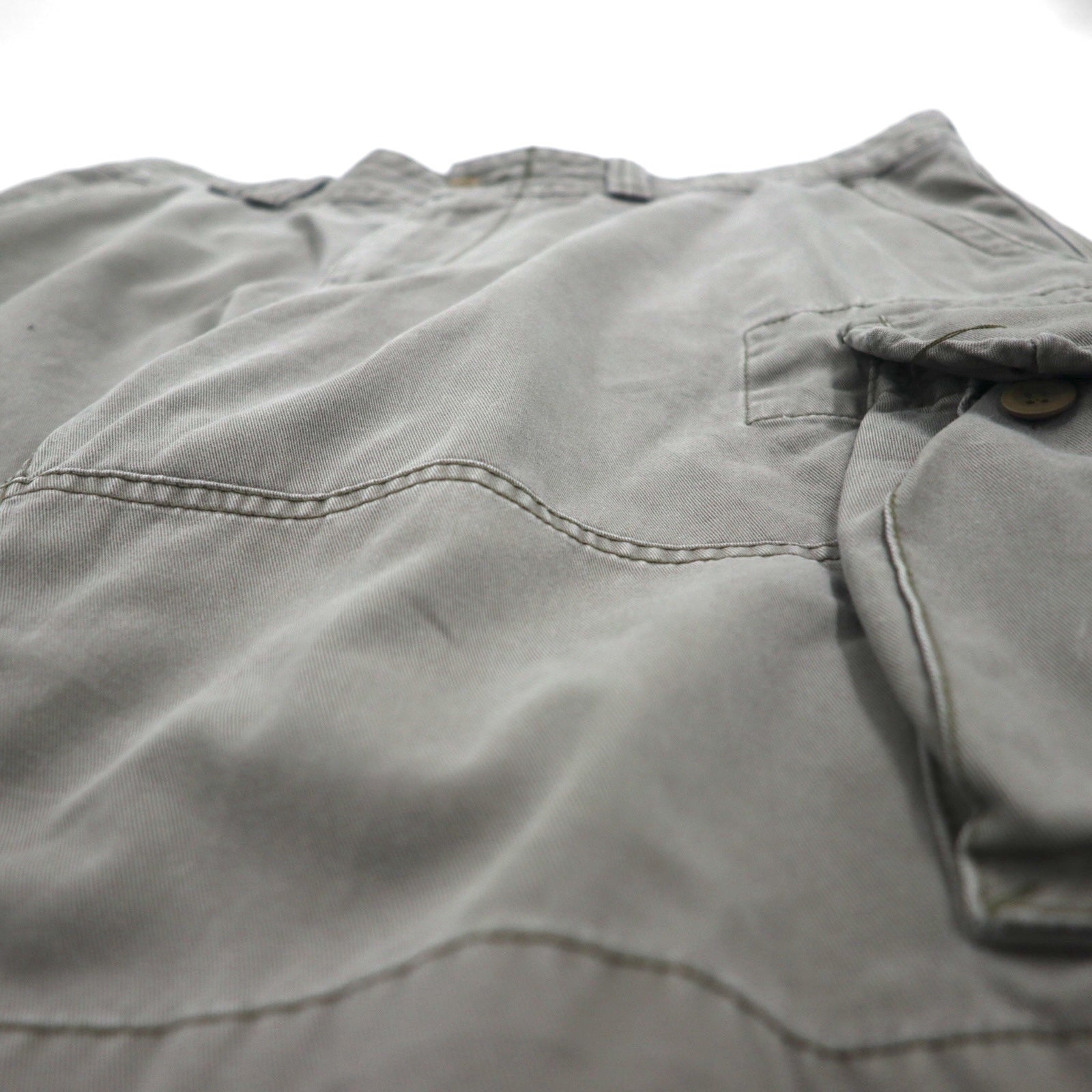 Polo by Ralph Lauren anni '90, pantaloncini cargo larghi Polo Chino, taglia XL, color cachi, in cotone, sotto il ginocchio.