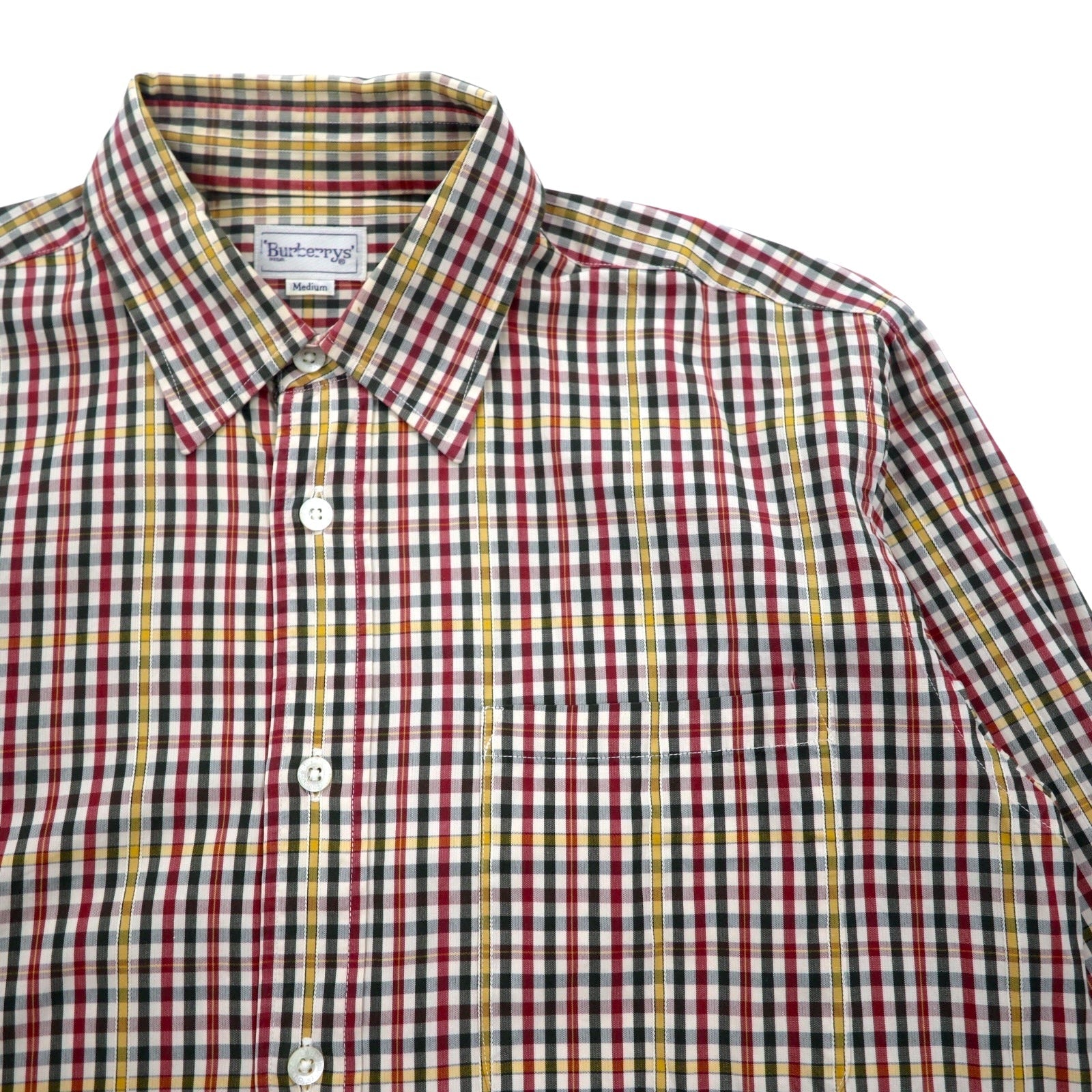 Burberrys anni '90 camicia a quadri M rosso giallo cotone