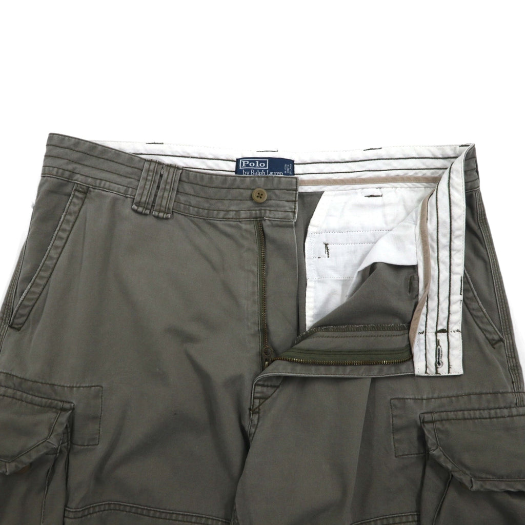 Polo by Ralph Lauren anni '90, pantaloncini cargo larghi Polo Chino, taglia XL, color cachi, in cotone, sotto il ginocchio.