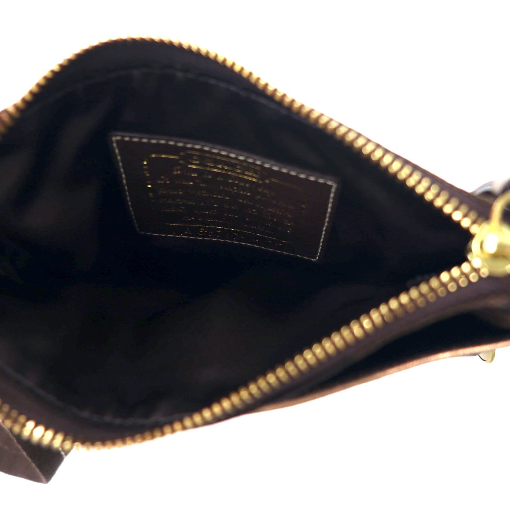 Borsa a tracolla COACH Signature Stripe Swingpack marrone in tela e pelle 40758