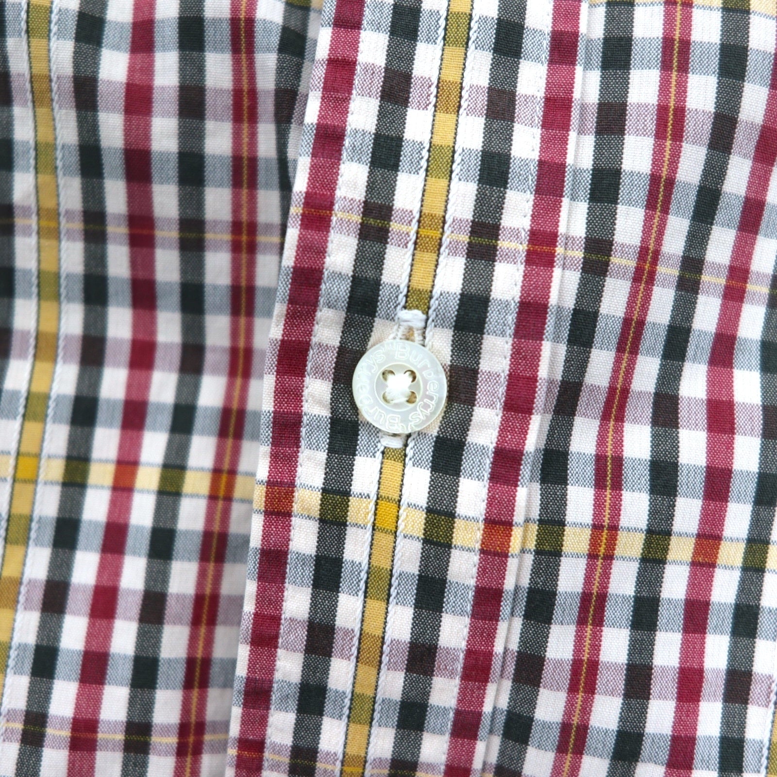 Burberrys anni '90 camicia a quadri M rosso giallo cotone