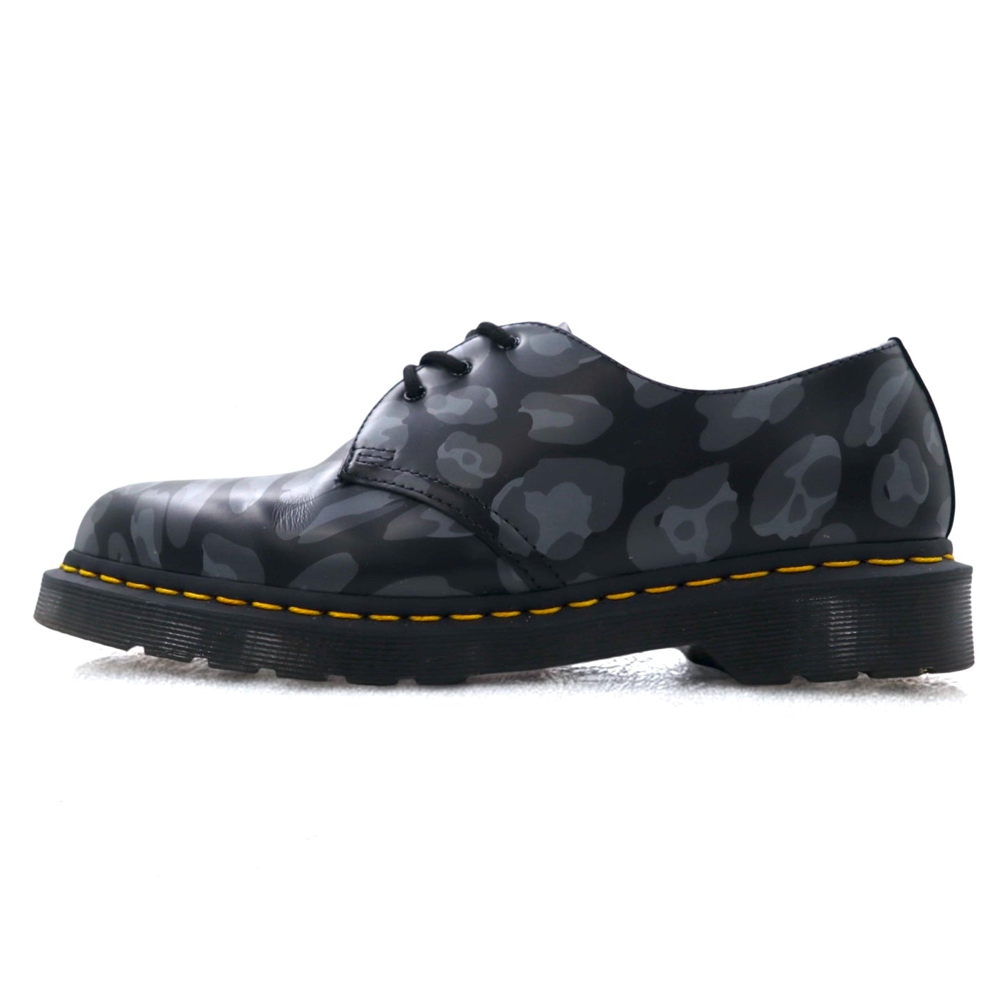Dr. Martens Teschio Stampa Leopardata Oxford 3 Fori Scarpe Eleganti 28 cm Pelle Skull Leopard Print Oxfords 27686