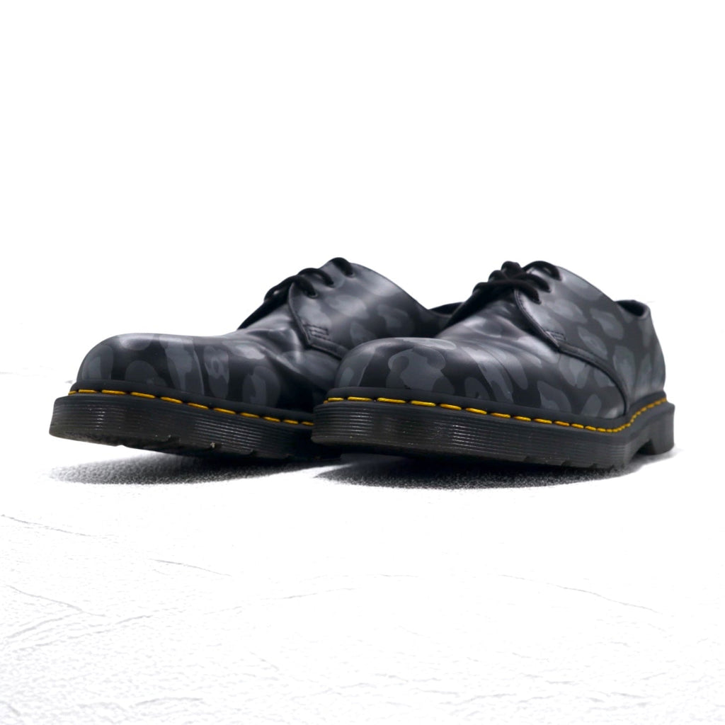 Dr. Martens Teschio Stampa Leopardata Oxford 3 Fori Scarpe Eleganti 28 cm Pelle Skull Leopard Print Oxfords 27686