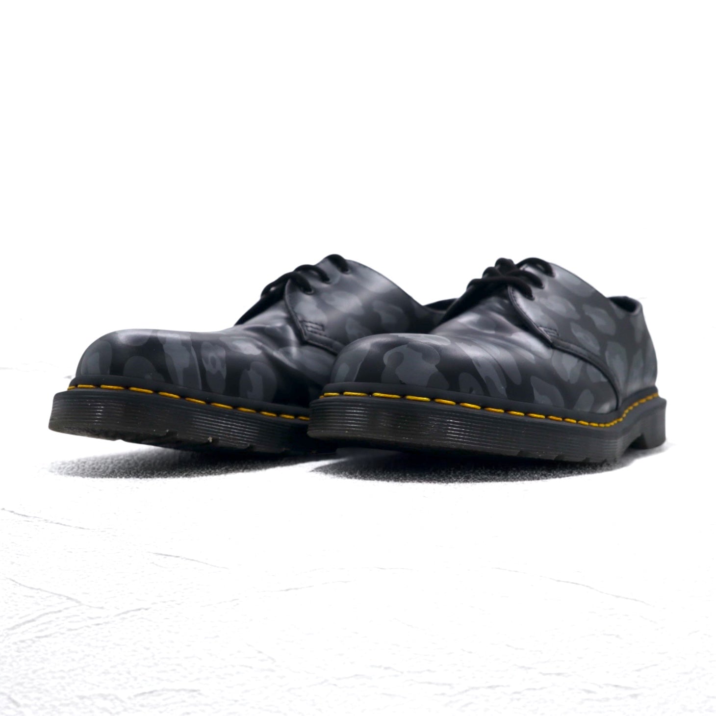 Dr. Martens Teschio Stampa Leopardata Oxford 3 Fori Scarpe Eleganti 28 cm Pelle Skull Leopard Print Oxfords 27686