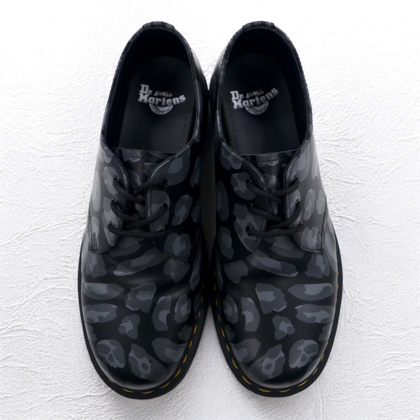 Dr. Martens Teschio Stampa Leopardata Oxford 3 Fori Scarpe Eleganti 28 cm Pelle Skull Leopard Print Oxfords 27686