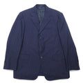 Ermenegildo Zegna Made in Switzerland Giacca sartoriale 3 bottoni L Blu Navy Lana Rigata