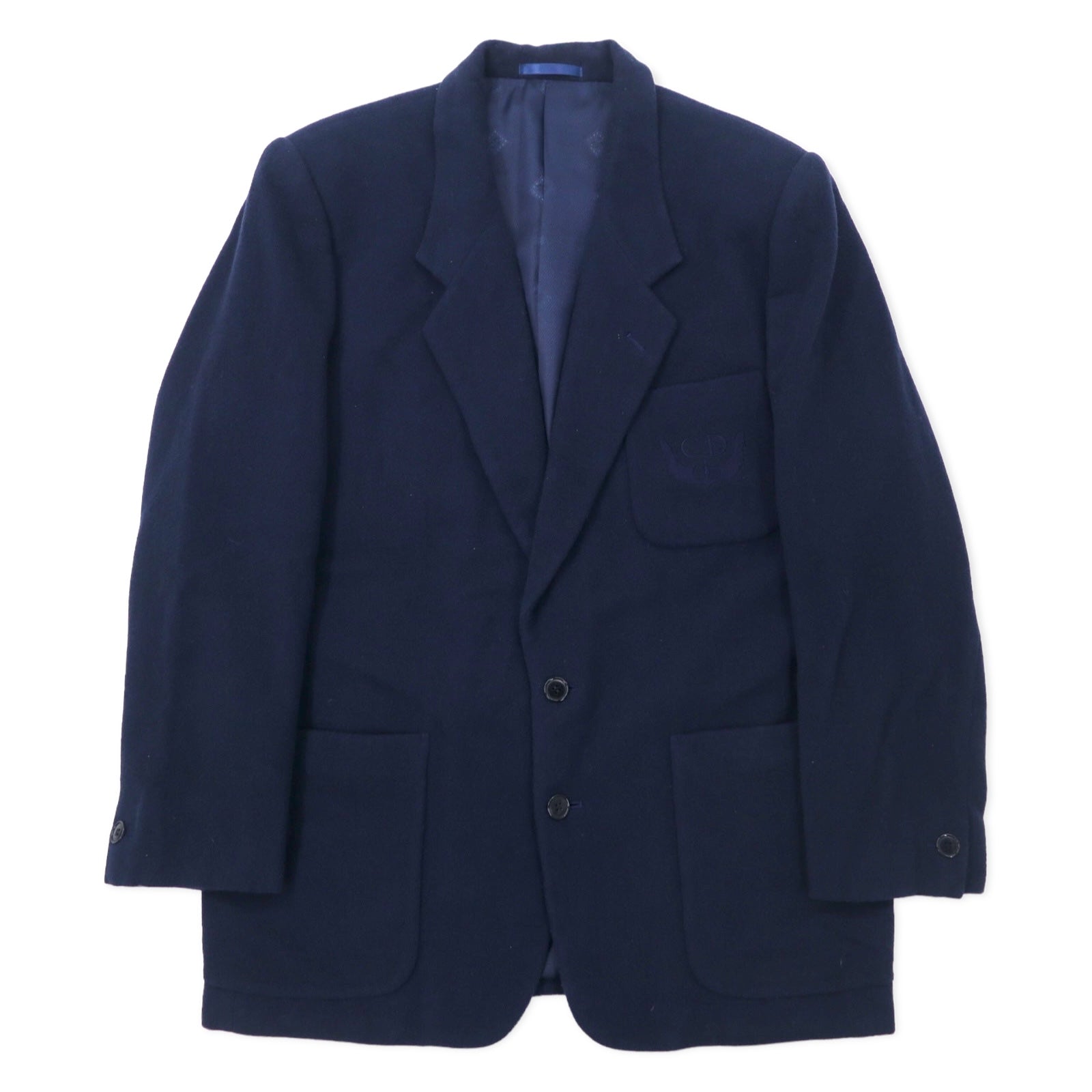 Christian Dior MONSIEUR Giacca sartoriale vecchia 2 bottoni L Blu scuro Lana d'agnello Ricamo logo monoposto Made in Japan