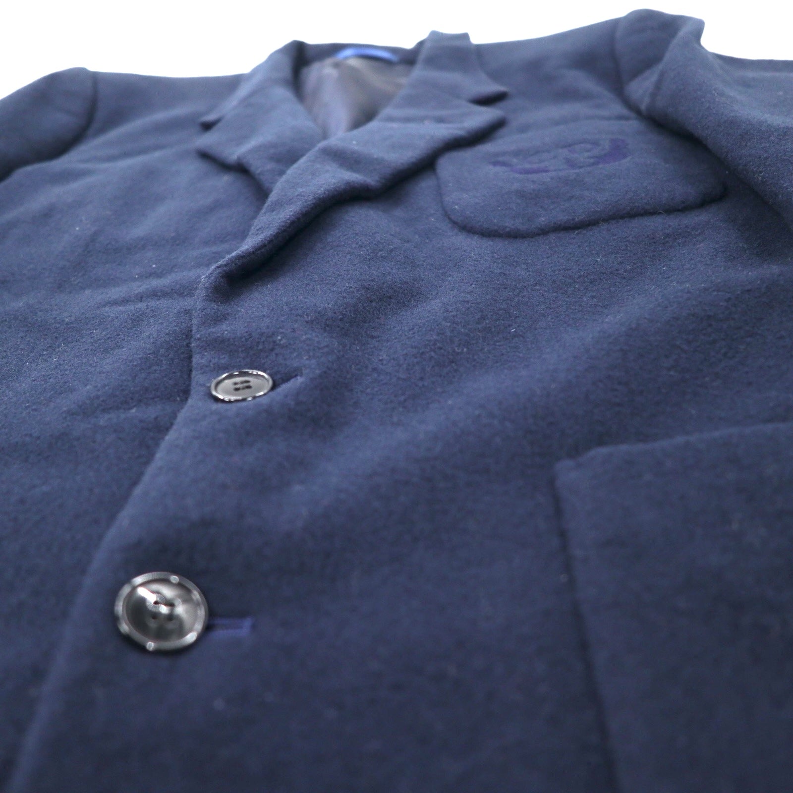 Christian Dior MONSIEUR Giacca sartoriale vecchia 2 bottoni L Blu scuro Lana d'agnello Ricamo logo monoposto Made in Japan