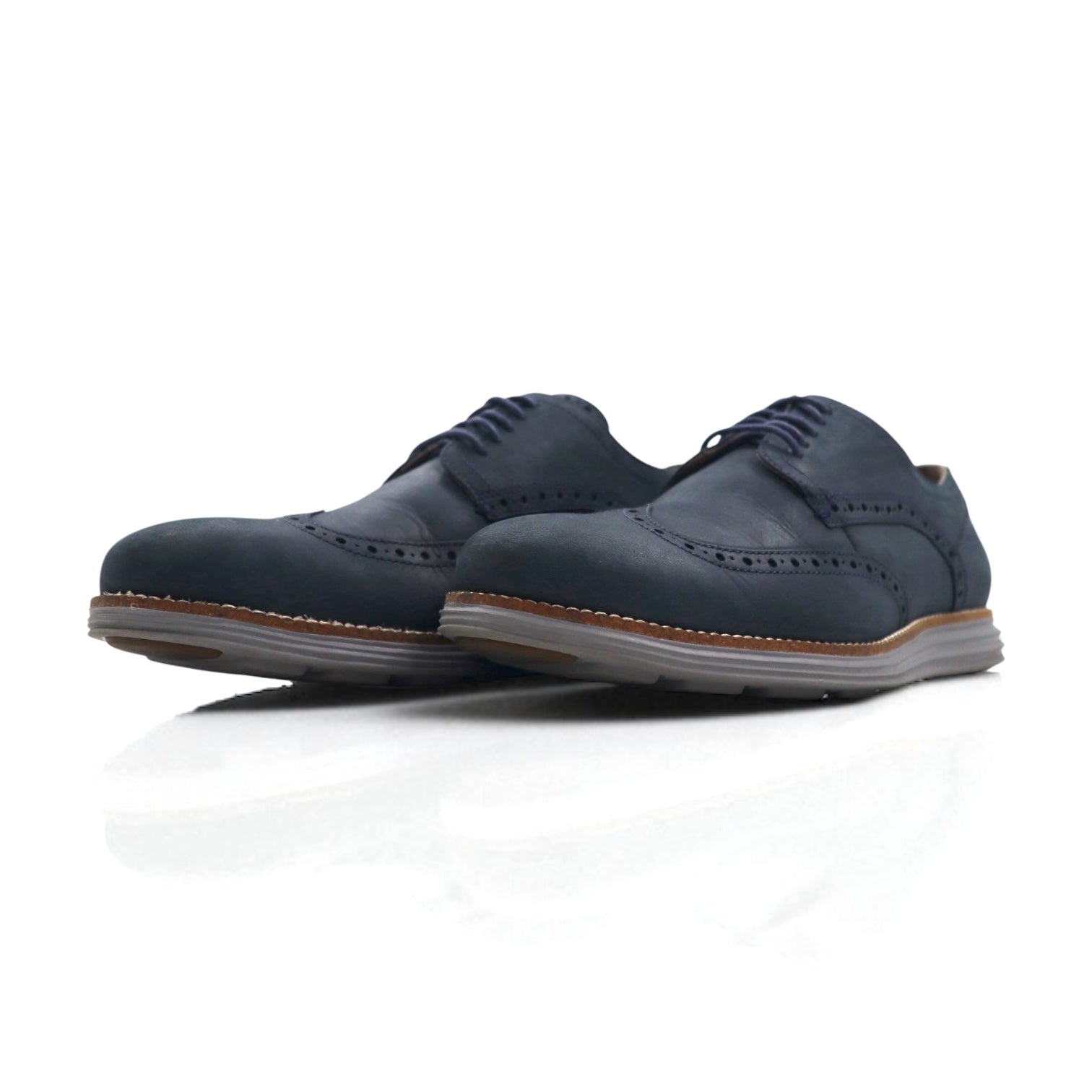 COLE HAAN OriginalGrand Scarpe in pelle nabuk 28cm blu navy wingtip ammortizzate C26473