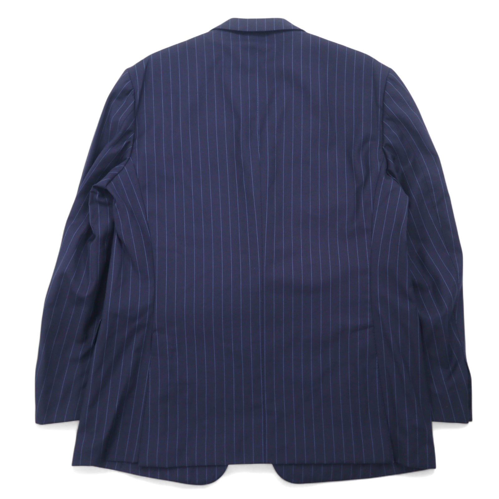 Ermenegildo Zegna Made in Switzerland Giacca sartoriale 3 bottoni L Blu Navy Lana Rigata