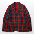 POLO RALPH LAUREN タータンチェック 3B フランネル テーラードジャケット L レッド コットン