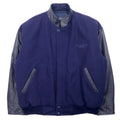 TRIMARK Giacca college in Melton con inserti in pelle L Navy Nero Pelle Fodera trapuntata Thunder