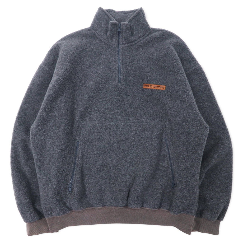 Polo by Ralph Lauren カナダ製 ハーフジップ フリースジャケット L グレー ポリエステル