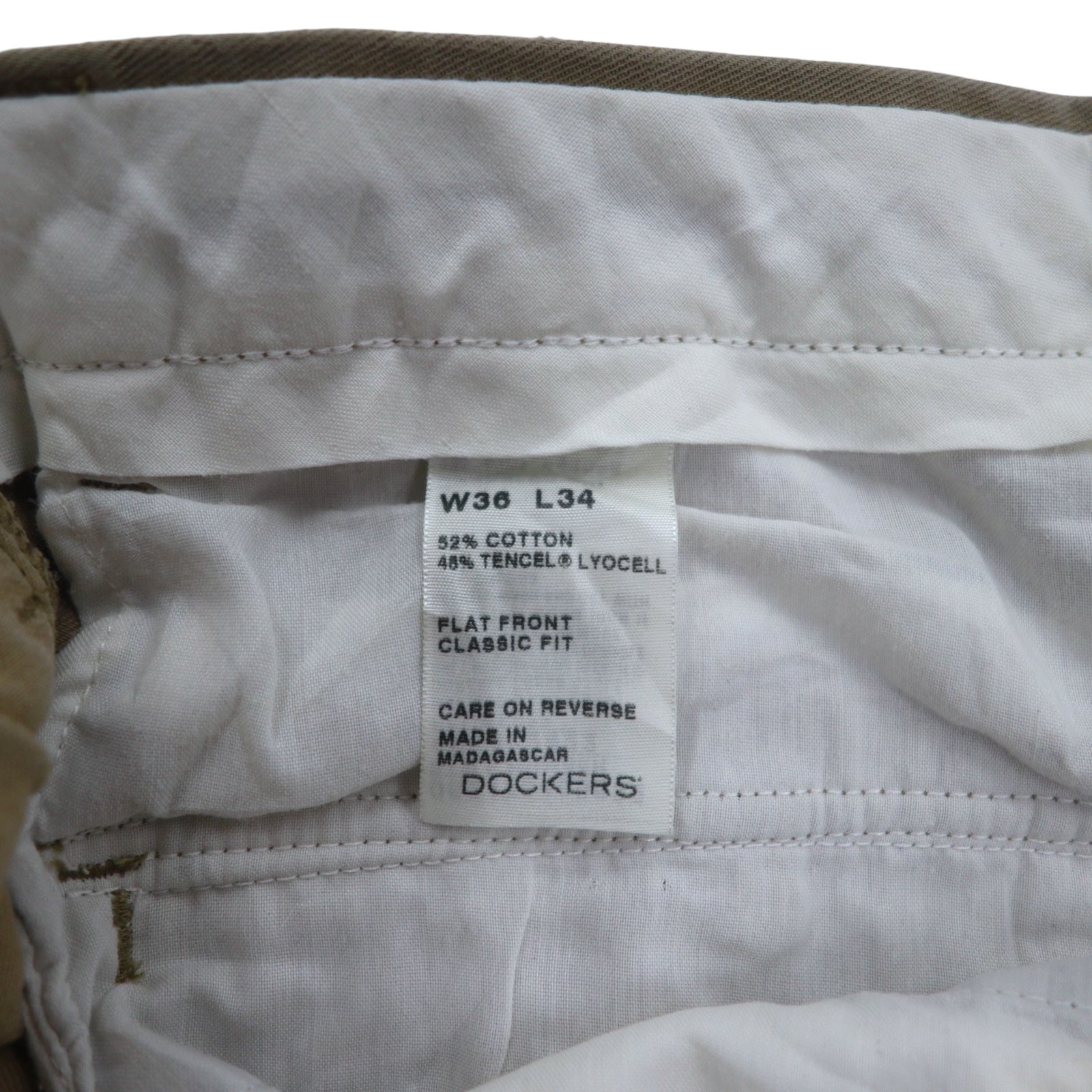 DOCKERS (Levi's) Pantaloni Chino Larghi Anni 2000 Taglia L Beige Cotone