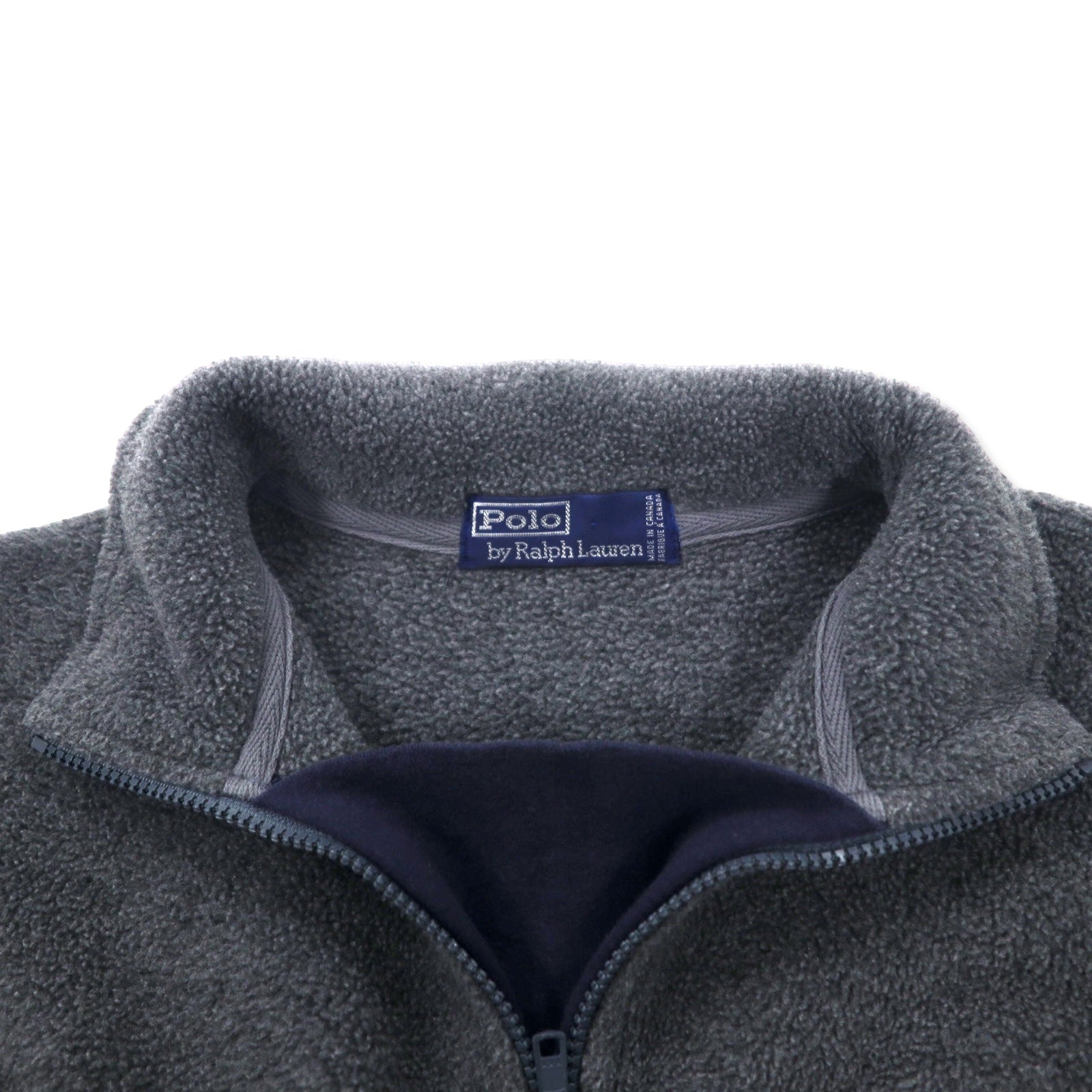Polo by Ralph Lauren Giacca in pile con mezza zip L grigia in poliestere, prodotta in Canada