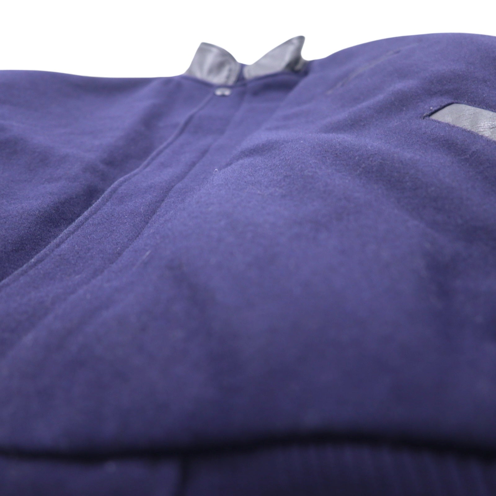 TRIMARK Giacca college in Melton con inserti in pelle L Navy Nero Pelle Fodera trapuntata Thunder