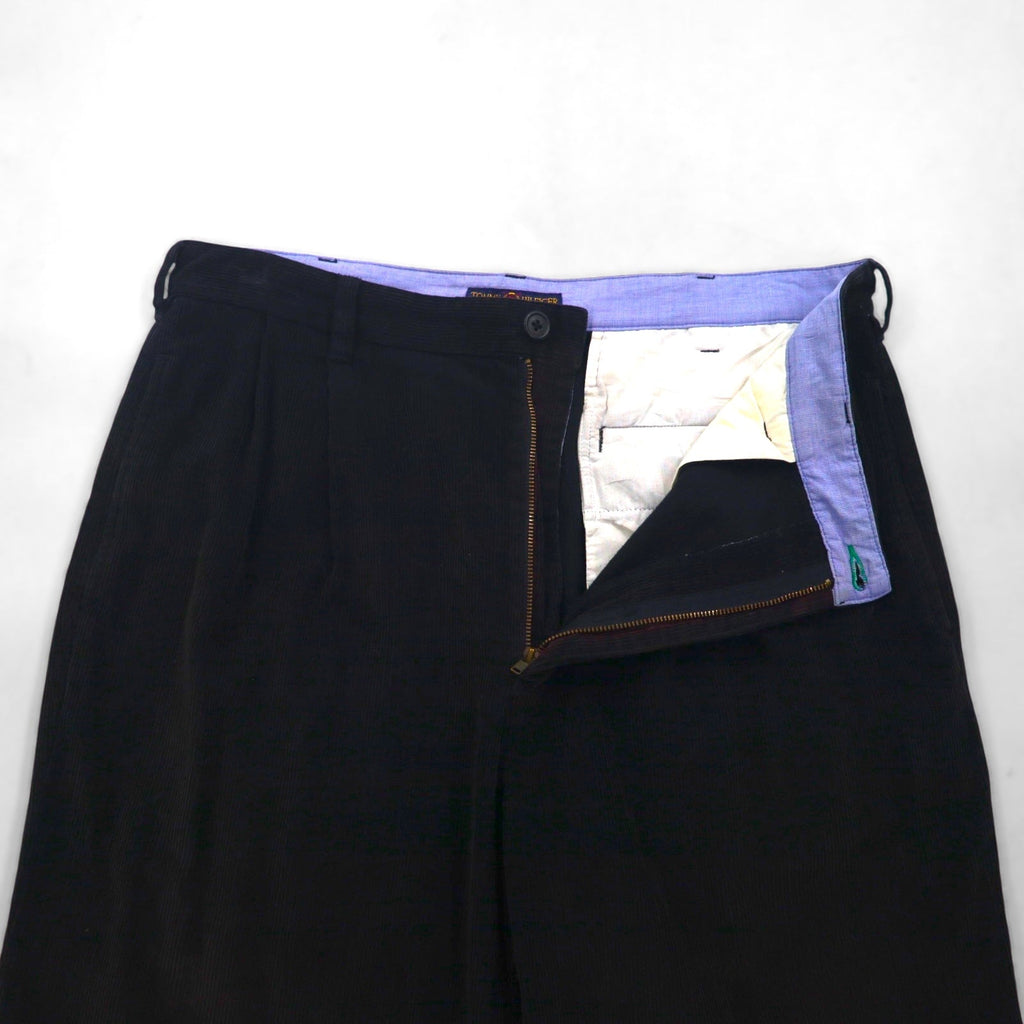 TOMMY HILFIGER 90年代 2タック ワイド コーデュロイ チノパンツ L ブラック