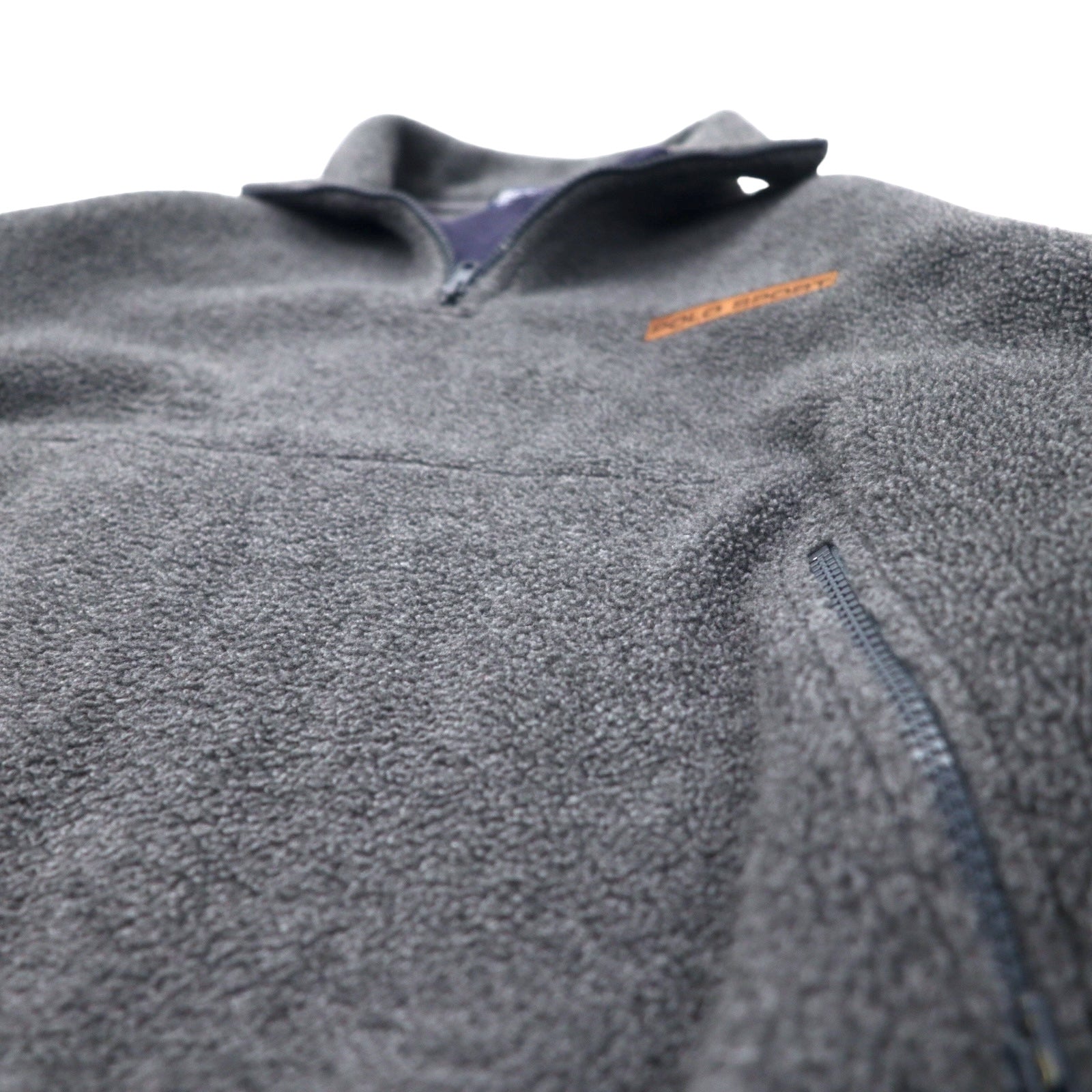 Polo by Ralph Lauren Giacca in pile con mezza zip L grigia in poliestere, prodotta in Canada