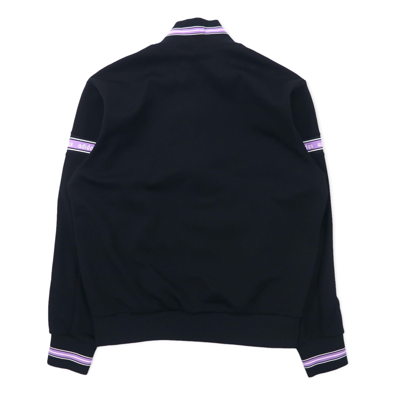 adidas anni '90 - Tuta sportiva (giacca) in poliestere nero taglia M con logo trifoglio, prodotta da Descente in Giappone