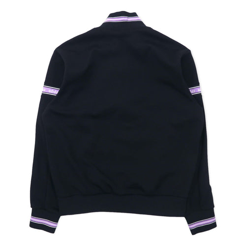 adidas anni '90 - Tuta sportiva (giacca) in poliestere nero taglia M con logo trifoglio, prodotta da Descente in Giappone