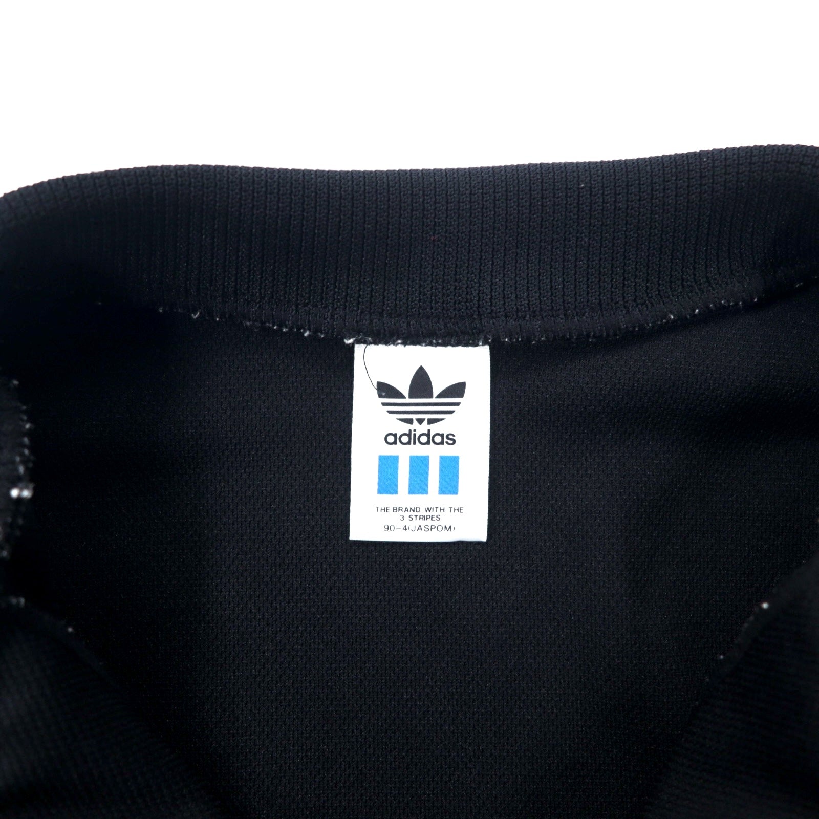 adidas anni '90 - Tuta sportiva (giacca) in poliestere nero taglia M con logo trifoglio, prodotta da Descente in Giappone