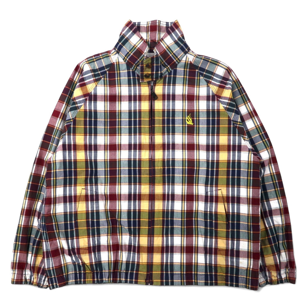 Giacca nautica Harrington anni '90, taglia L, motivo a quadri multicolore, in cotone con logo ricamato