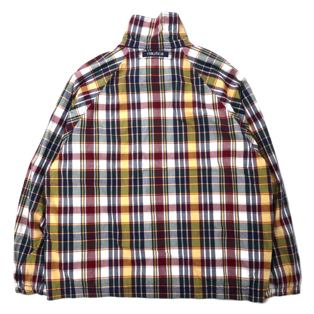 Giacca nautica Harrington anni '90, taglia L, motivo a quadri multicolore, in cotone con logo ricamato