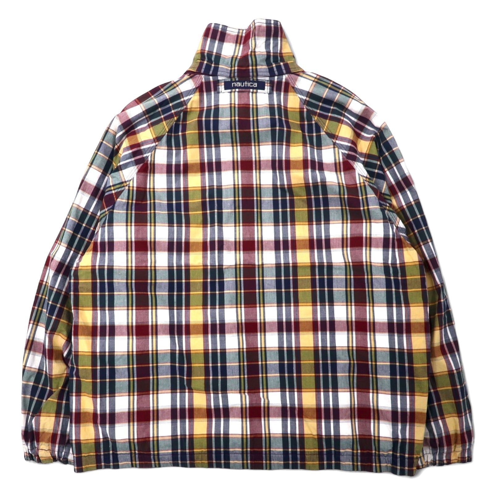 Giacca nautica Harrington anni '90, taglia L, motivo a quadri multicolore, in cotone con logo ricamato