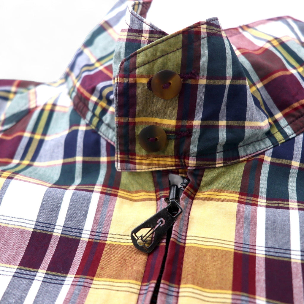 Giacca nautica Harrington anni '90, taglia L, motivo a quadri multicolore, in cotone con logo ricamato